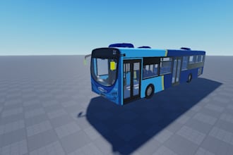 model 3d city bus model, vehicles with detailed interior for roblox, unity, ue