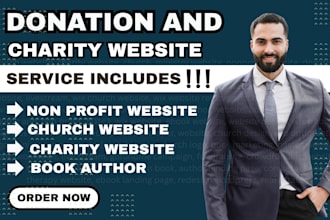 nonprofit, donation website ,church website, charity, ngo, 501c3 on wordpress