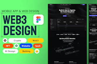 design modern web3 UI UX in figma for crypto and dapps