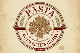 design an authentic vintage pasta logo