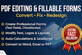 convert, changes on PDF documents or create editable fillable PDF forms