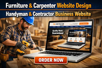 setup furniture carpenter handyman woodworking construction contractor website