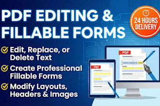 create editable fillable PDF forms and changes, removal, or replace text