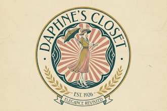 design an elegant vintage womens clothing logo