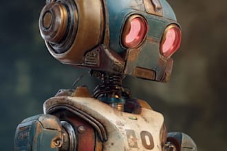 create retro mecha or scifi gundam art