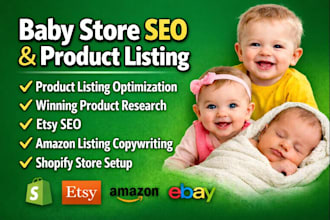 do baby store SEO with keyword search for winning product, product listing