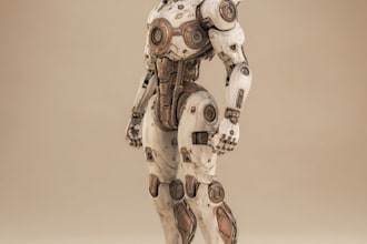make cyberpunk sci fi robot, mecha character concept art