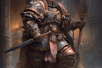 create a professional warhammer themed illustration