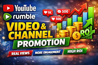 promote both youtube and rumble videos and channel for good ROI nice engagement