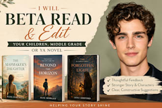 beta read and edit your children, middle grade or ya novel