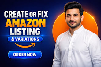 create amazon fba product listing and variation or fix error