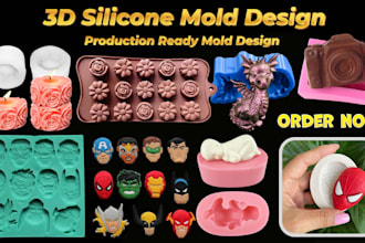 make custom 3d silicone mold design for resin soap candle casting injection mold