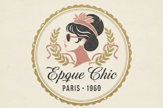 design an elegant vintage womens fashion logo