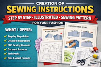 do sewing instructions, step by step, illustrated, sewing pattern for clothing