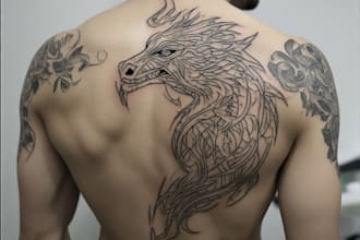 draw bold tribal tattoo designs for you