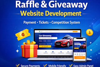 build a raffle, giveaway or competition website for raffle business
