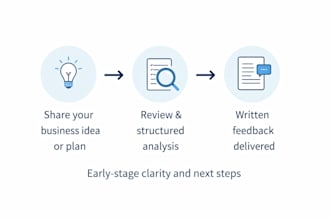 review your business plan and provide clear feedback