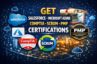help to get salesforce microsoft azure comptia scrum pmp certifications