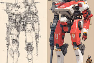 design cute robot character or mascot