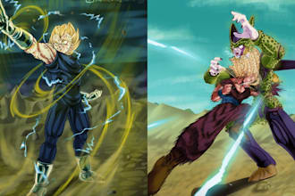 draw any personalized illustration in a dragonball style