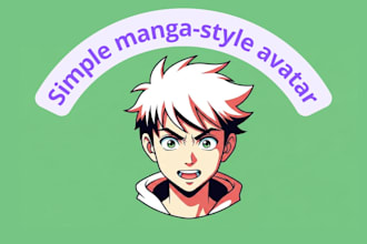draw a simple manga style avatar for social media profile