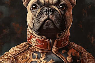 do a custom pet portrait, dog portrait, cat portrait
