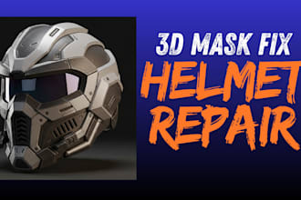 fix, modify or split cosplay helmet and armor stl for 3d printing