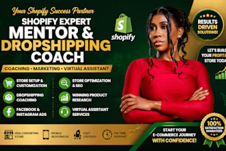 shopify dropshipping mentor shopify coaching, marketing virtual assistant