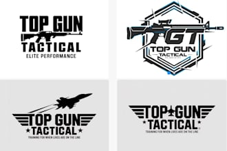 design modern professional gun logo in illustrator