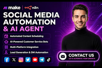 make social media automation make com automation n8n social media ai automation