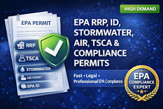 get epa rrp, id number, stormwater, air, tsca and compliance permits
