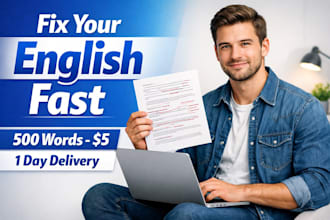 proofread and correct grammar in your english text