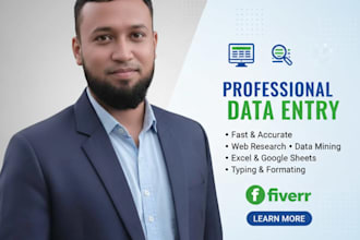 do fastest data entry, copy paste and web research work