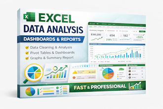 do professional excel data analysis and dashboards