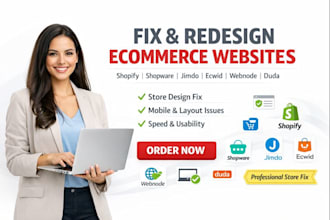 fix redesign ecommerce shopware shopify jimdo ecwid webnode duda website store