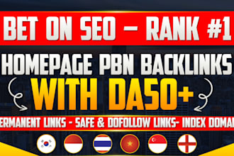 rank your website with homepage da50 plus backlinks