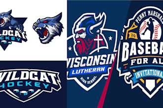 design a custom baseball, basketball, football, mascot, hockey sports logo