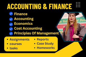 do accounting, cost, finance, economics, principles of management course, class