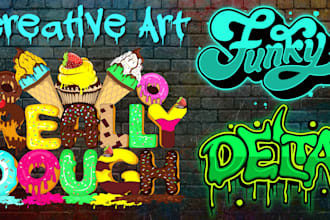 create graffiti text, tags, t shirts, and logo design