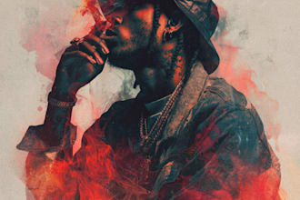 design stunning rip hip hop,trap style album cover art