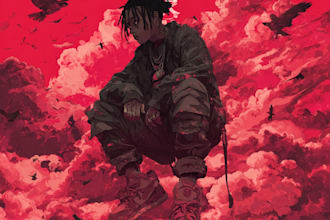 draw cover art, lo fi style cartoon o anime for you music