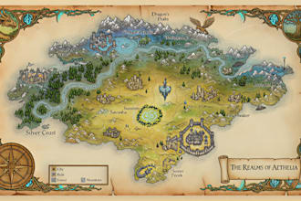 design printable fantasy battle map illustration dnd board game hex or isometric