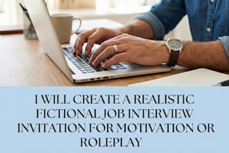 create a realistic fictional job interview invitation for motivation or roleplay