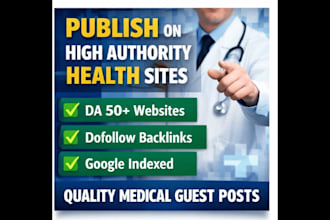 do health guest post on high DR health and fitness sites with dofollow backlinks