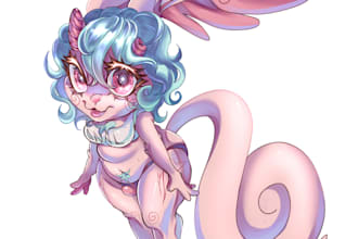 dynamic illustration chibi art
