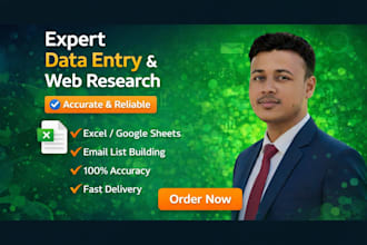 accurate data entry and web research