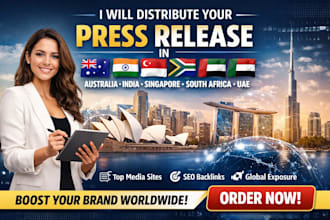 distribute your press release in australia, india, singapore, south africa, uae