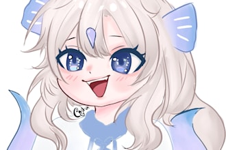 draw anime chibi art illustration, oc, fanart, vtuber