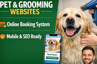 design a booking pet grooming website for dog trainers and pet services