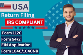 efile USA tax returns, USA tax filing 1120 1040 5472 ein irs tax preparation cpa